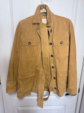 Sezane Women’s Suede Field Jacket in Camel Tan